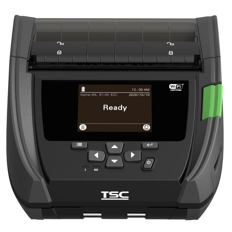 TSC Alpha-40L USB-C, BT, WLAN, NFC, 8 Punkte/mm (203dpi), linerless, RTC, Display
