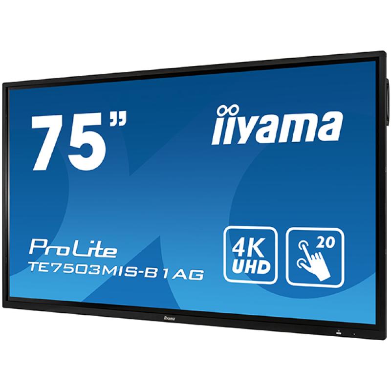 iiyama ProLite TE7503MIS-B1AG, 189,2cm (74,5''), Infrarot, 4K UltraHD, MultiTouch, Antiglare,schwarz