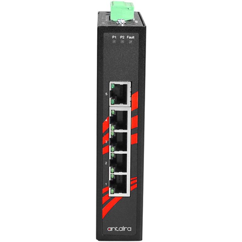 5-Port Unmanaged Industrial Ethernet Switch, 12-48VDC , -40 - 75C