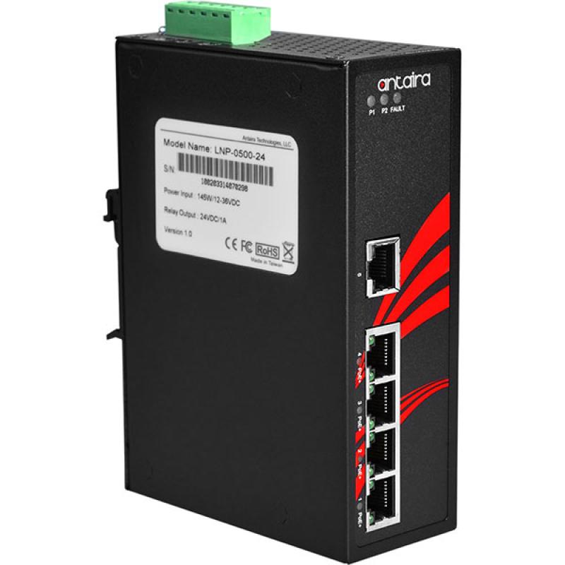 5-Port Unmanaged POE Industrial Ethernet Switch, 12-36VDC, -10 - 70C