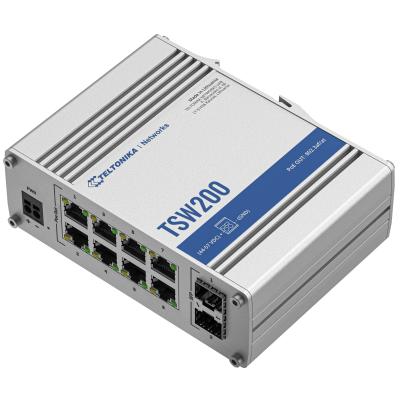 Teltonika TSW200 8 x Ethernet 2 x SFP Unmanaged PoE+ Switch