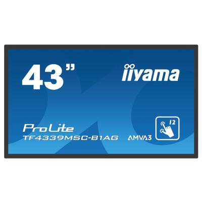 iiyama ProLite TF4339MSC-B1AG, 109,2cm (43''), ProjectedCapacitive, 12TP, FullHD, schwarz, openframe