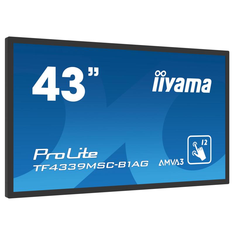 iiyama ProLite TF4339MSC-B1AG, 109,2cm (43''), ProjectedCapacitive, 12TP, FullHD, schwarz, openframe