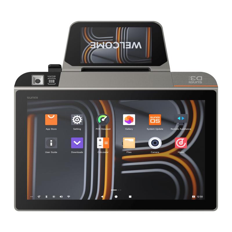 Sunmi D3 Mini, (10,1'') HD, 2D Scanner + 80mm Bondrucker, GMS EDLA (A13)