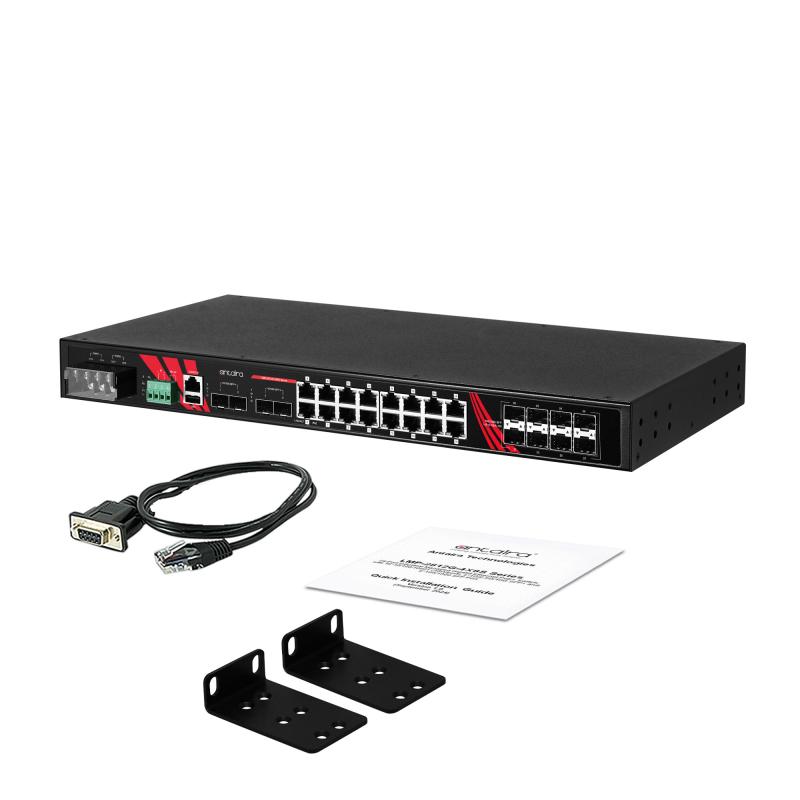 28-Port Industrial Managed Gigabit Ethernet PoE+ Switch, 16 x 1000T, erw. Temperaturbereich