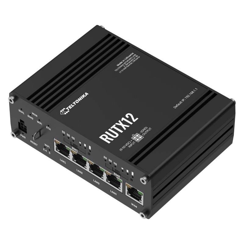 Teltonika RUTX12 4G LTE Cat 6 Dual-Band Wifi Industrial Router