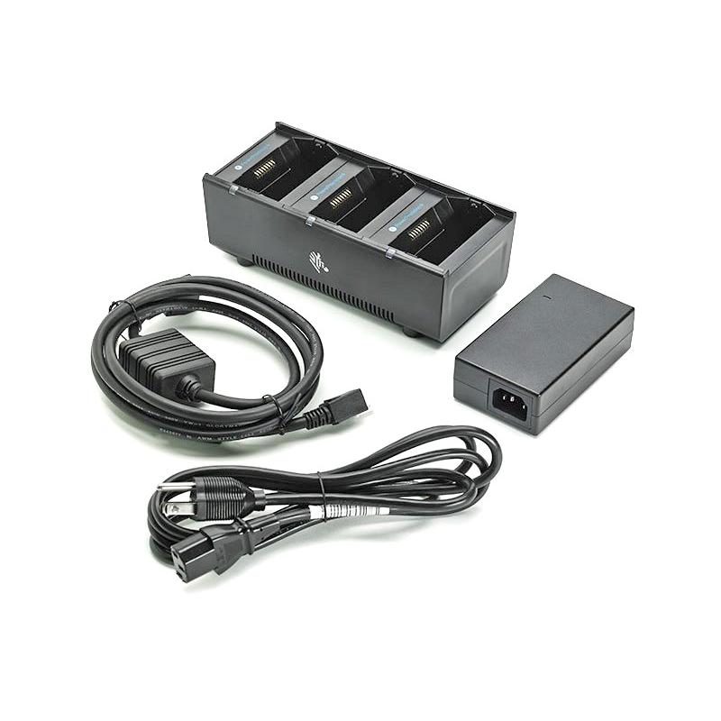 Zebra 3-fach Akku Ladestation f&uuml;r ZQ3xx-Serie inkl. NT und Netzkabel EU