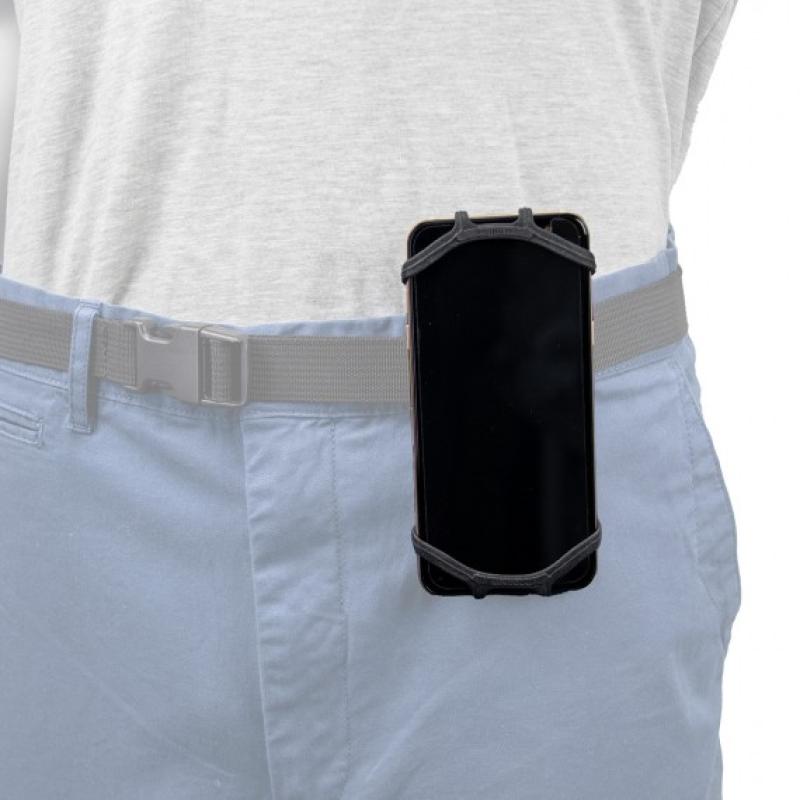 Mobilis Universal-G&uuml;rtelclip ABS drehbar 90&deg; + Silicon Halter HHD 5-7__. 001359
