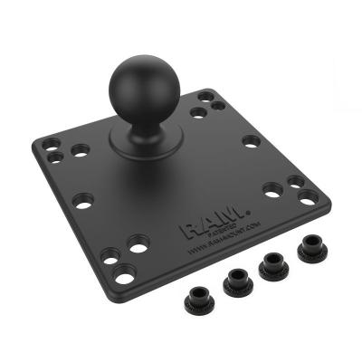 RAM Mounts VESAS-Platte (Stahl verst&auml;rkt) - 75x75 u. 100 x 100 mm Lochraster, E-Kugel (3,38 Zoll)