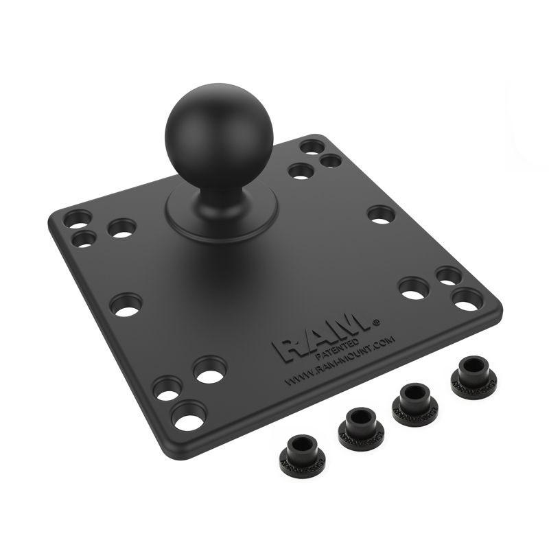 RAM Mounts VESAS-Platte (Stahl verst&auml;rkt) - 75x75 u. 100 x 100 mm Lochraster, E-Kugel (3,38 Zoll)