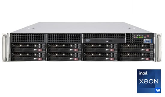 Online konfigurierbarer Balios R27W 2HE Supermicro Server mit Intel® Xeon® W-Prozessoren